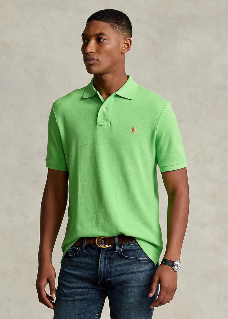 Poleras Polo Polo Ralph Lauren Hombre Slim Fit Mesh Chile Verde UVCZA-9034